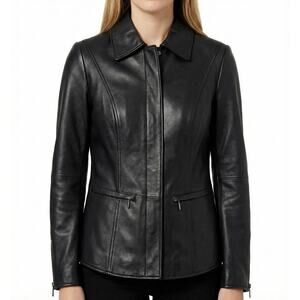 Bradley Bayou XS Black Genuine Leather Jacket  Moto Style NWT